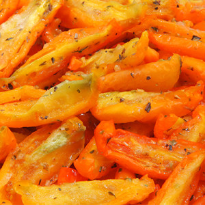 Semi-dried tomato segments – marinated, yellow